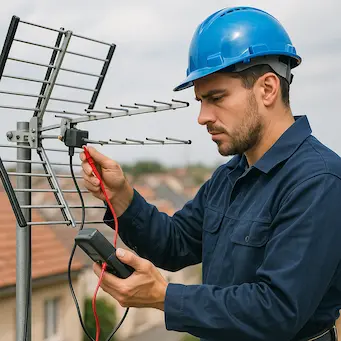 instal·lació d'antenes detectant averies