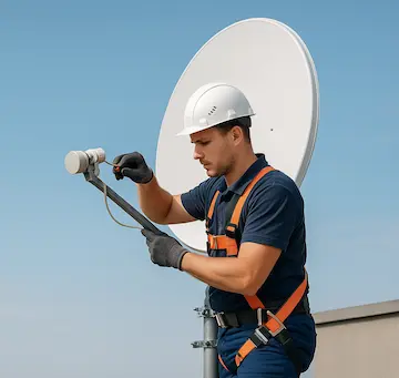 Antena satélite instalada con Antenista Barcelona